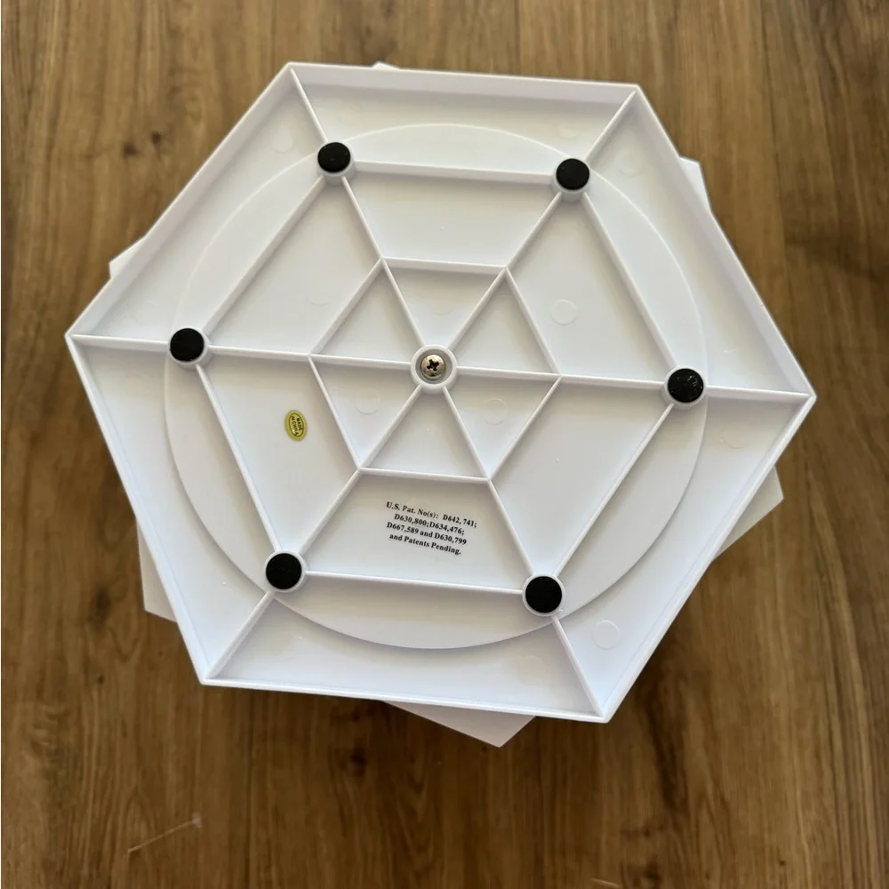 Rotating Hexagonal Makeup Organizer - White